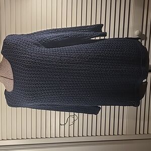 J. Jill Navy Open Weave Top